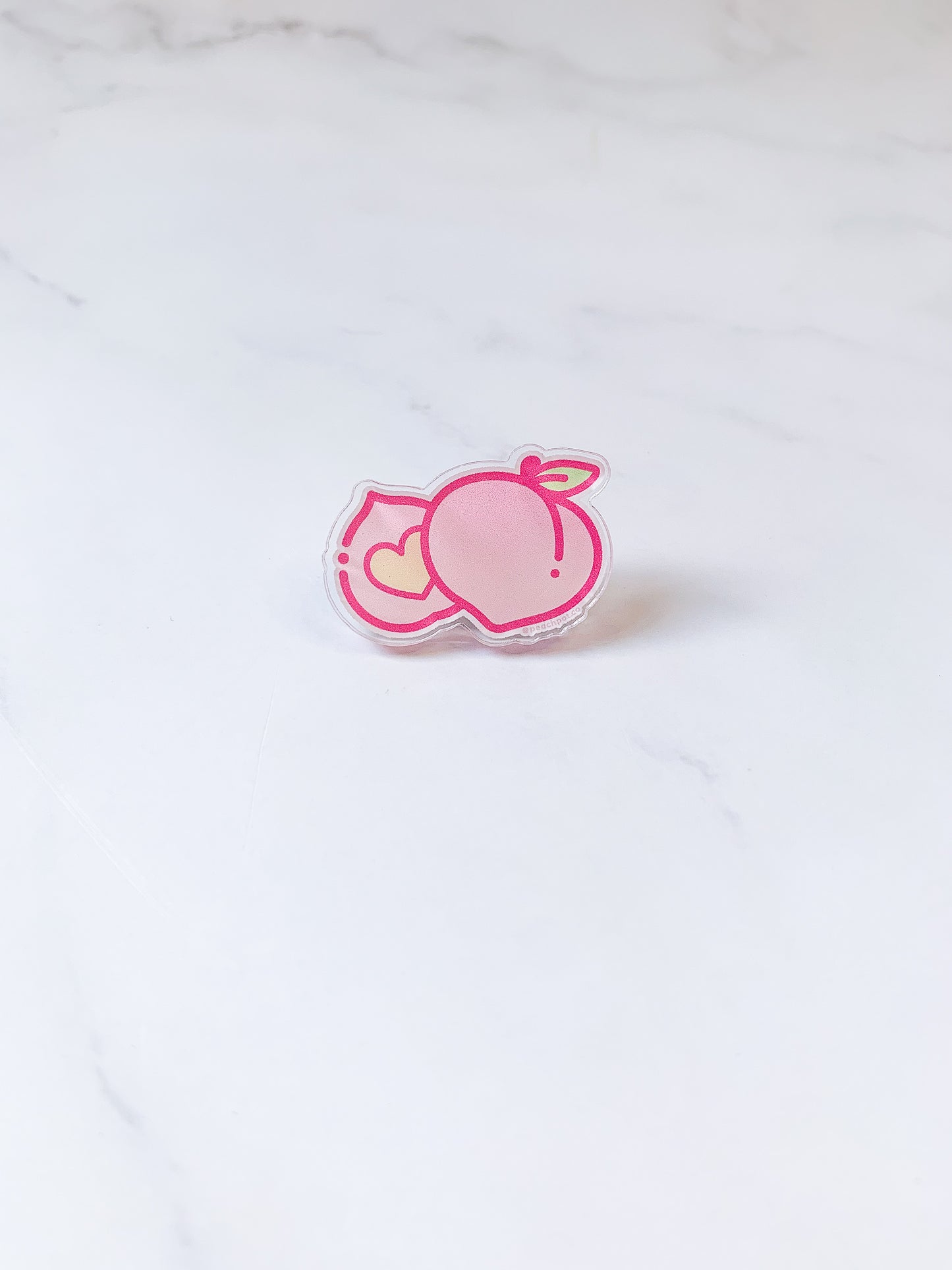 peachpot acrylic pin (1inch)